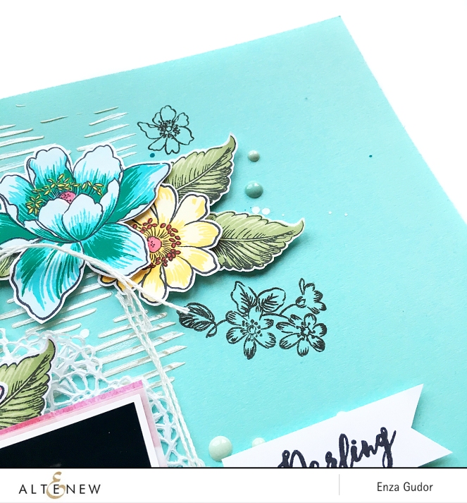 Floral layout by @enzamg for @Altenew using the Garden Treasure stamp set. #scrapbooking #stamping #layout