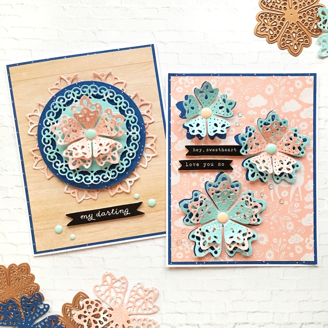 Everyday cards by @enzamg for @spellbinders using the Special Moments collection by Marisa Job. #spellbinders #cratepaper @cratepaper #cards #cardmaking